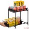 Basicwise Under Sink Organizer Sliding Wire Baskets Adjustable 2-Tier Metal Storage Rack for Bathroom Kitchen or Utility Cabinets Pull-Out Shelf for Toiletries Cleaning Supplies & Pantry Essentials